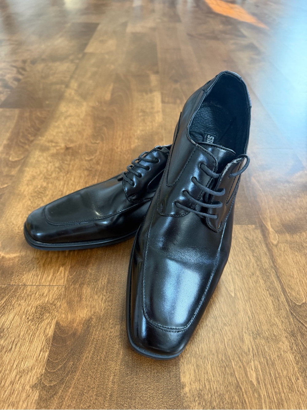 Stacy Adams Black Leather Lace-Up Oxfords